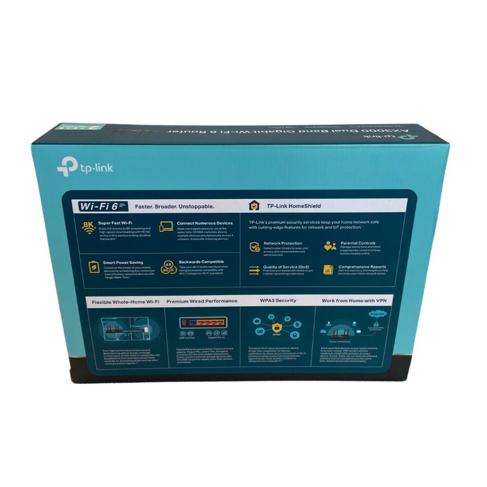 TP-Link AX3000 Dual Band WiFi 6 Router Gigabit Wireless Internet Open Box - Picture 5 of 5